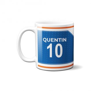 Customizable football club mug with first name and number · Football fan gift · Montpellier