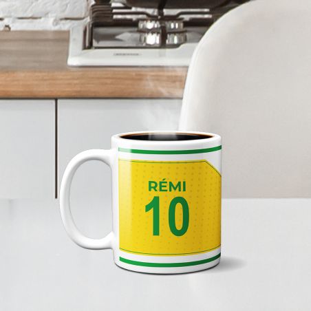 Customizable football club mug with first name and number · Football fan gift · Nantes