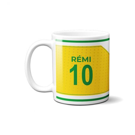 Customizable football club mug with first name and number · Football fan gift · Nantes