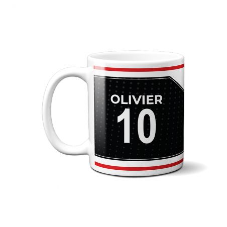 Customizable football club mug with first name and number · Football fan gift · Nice