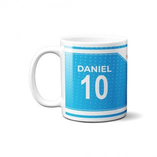 Customizable football club mug with first name and number · Football fan gift · Marseille