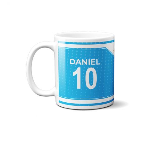 Customizable football club mug with first name and number · Football fan gift · Marseille