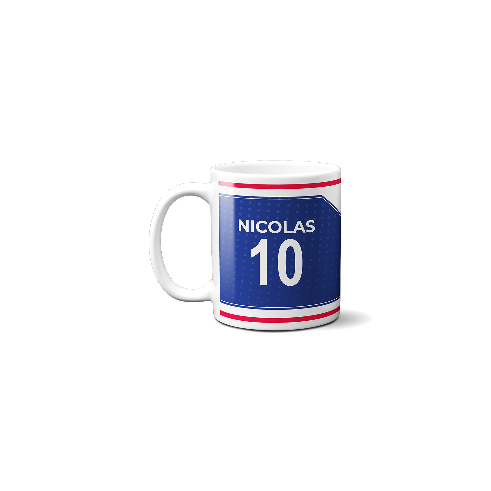 Customizable football club mug with first name and number · Football fan gift · Lyon