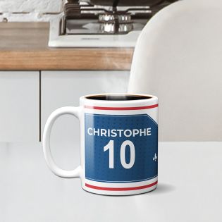 Customizable football club mug with first name and number · Football fan gift · Paris