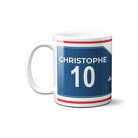 Mug club de football personnalisable avec prénom et numéro · Cadeau fan de foot · Paris