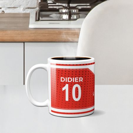 Customizable football club mug with first name and number · Football fan gift · Rennes