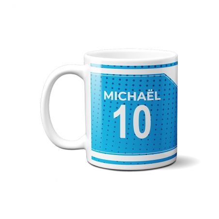 Customizable football club mug with first name and number · Football fan gift · Strasbourg