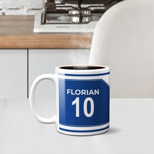 Customizable football club mug with first name and number · Football fan gift · Toulouse