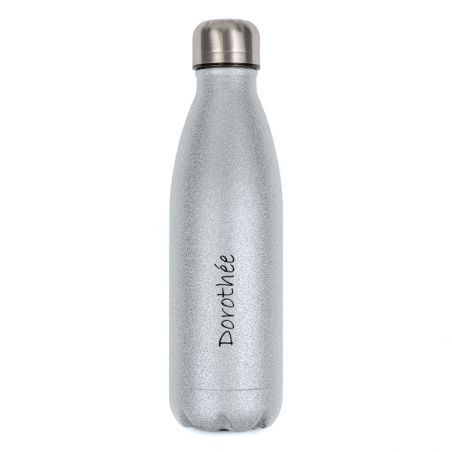 Customizable insulated bottle 50 cL | Silver glitter