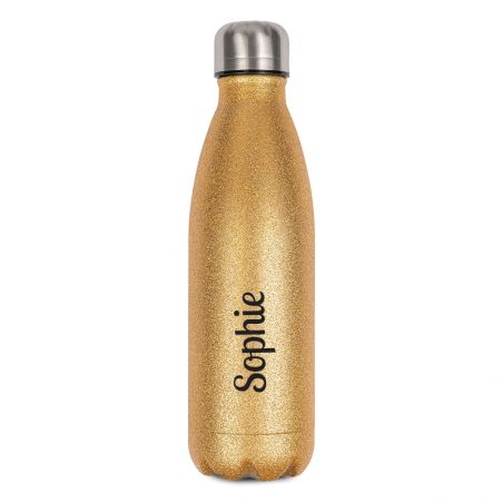 Customizable insulated bottle 50 cL | Glitter gold