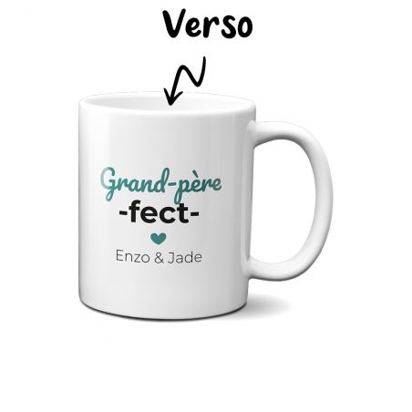 Mug en céramique personnalisable Grand-père-fect · Cadeau anniversaire ou Noël de Papy