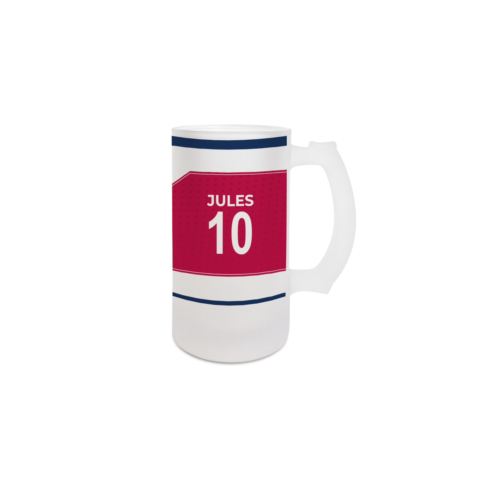 Beer mug 50 cL football club customizable with first name and number · Football fan gift · Clermont