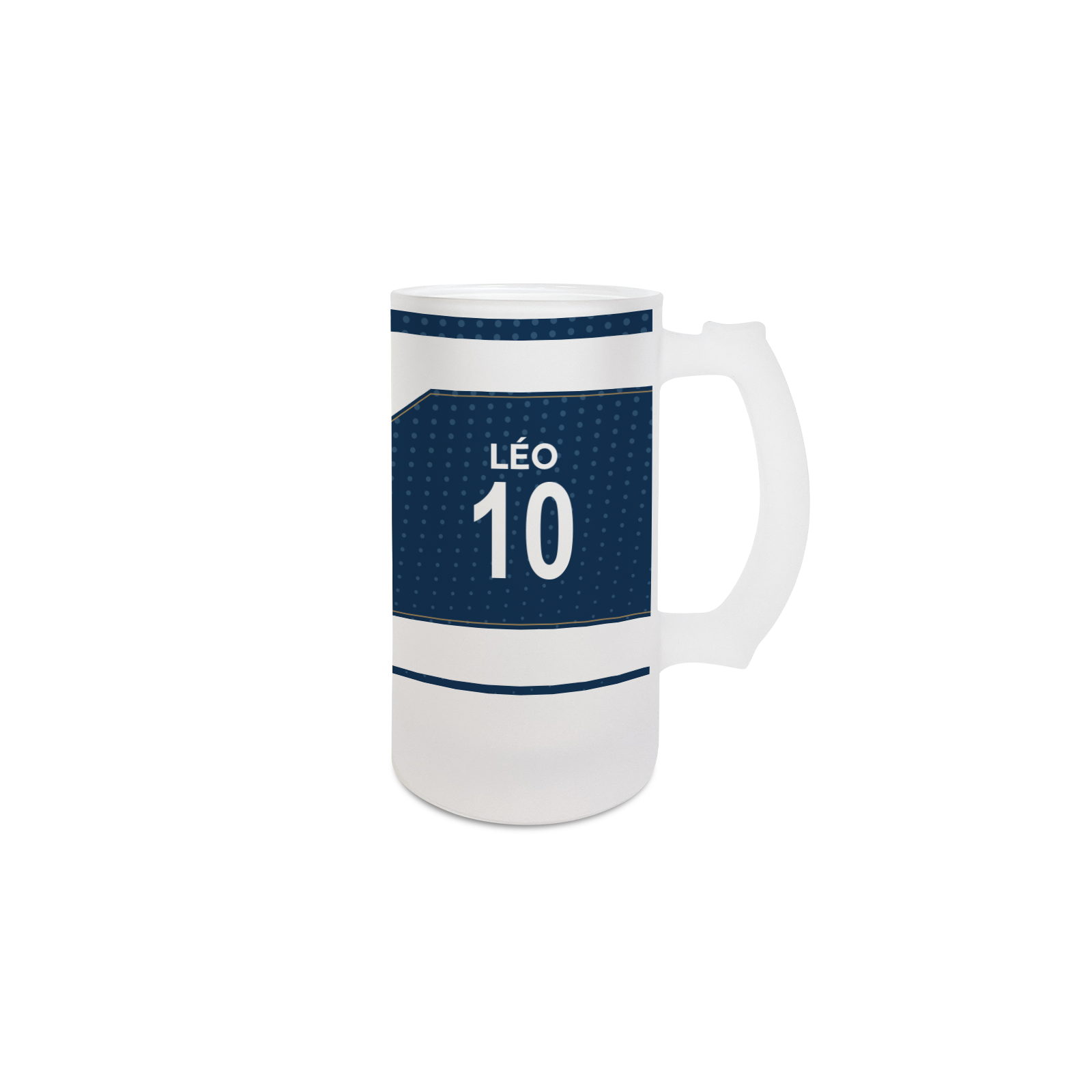 Beer mug 50 cL football club customizable with first name and number · Football fan gift · Le Havre