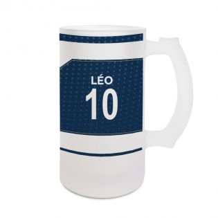 Beer mug 50 cL football club customizable with first name and number · Football fan gift · Le Havre