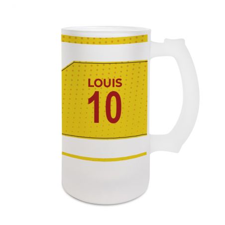 Beer mug 50 cL football club customizable with first name and number · Football fan gift · Lens