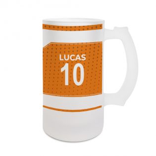 Beer mug 50 cL football club customizable with first name and number · Football fan gift · Lorient