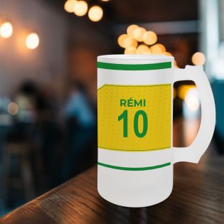 Beer mug 50 cL football club customizable with first name and number · Football fan gift · Nantes