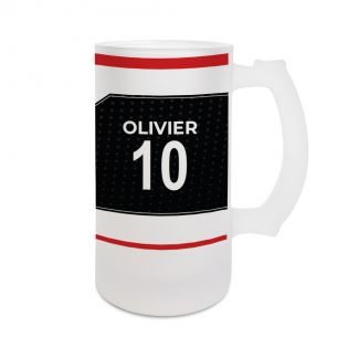 Beer mug 50 cL football club customizable with first name and number · Football fan gift · Nice