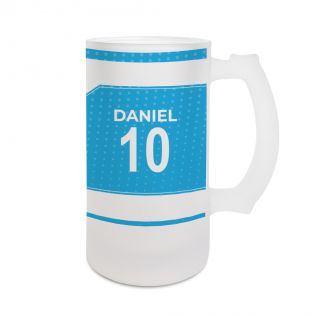 Beer mug 50 cL football club customizable with first name and number · Football fan gift · Marseille