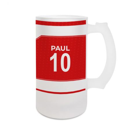 Beer mug 50 cL customizable football club with first name and number · Football fan gift · Reims