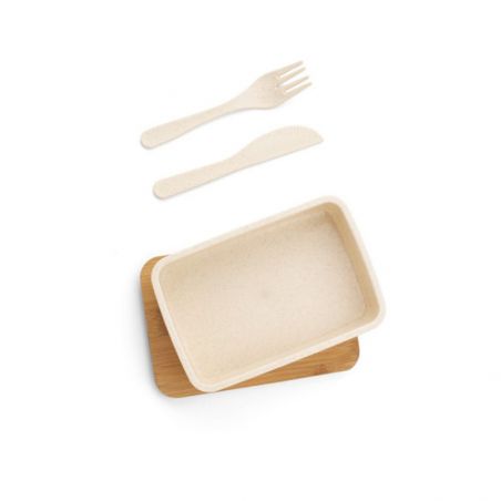 Lunch box bambou personnalisable avec couverts | Bon appétit