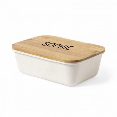 Lunch box bambou personnalisable avec couverts | Bon appétit