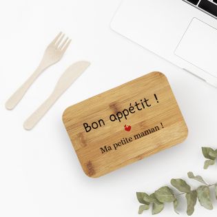 Customizable bamboo lunch box with cutlery | Enjoy your food