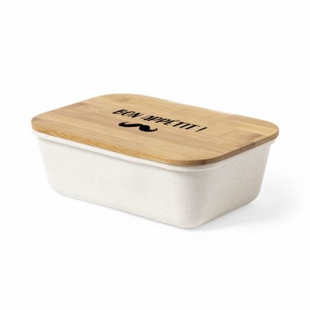 Lunch box bambou personnalisable avec couverts | Bon appétit