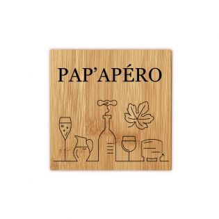 Set of 4 personalized Bamboo coasters | Wine