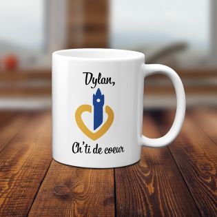 Mug en céramique blanc personnalisé avec Texte | Hauts de France