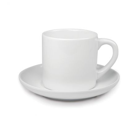 Small personalized espresso coffee cup + saucer · Customizable with text and photo