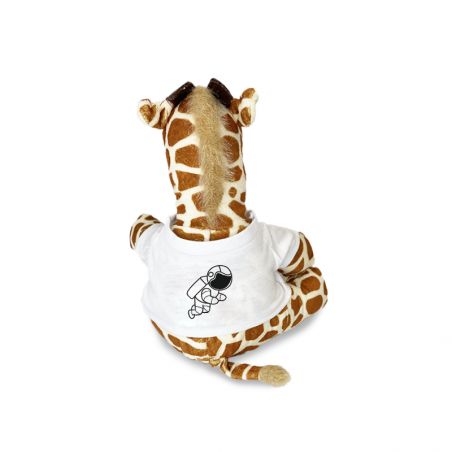 Personalized Giraffe animal plush toy with first name and photo for baby's room · Birth gift