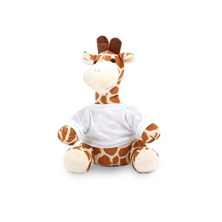 Personalized Giraffe animal plush toy with first name and photo for baby's room · Birth gift