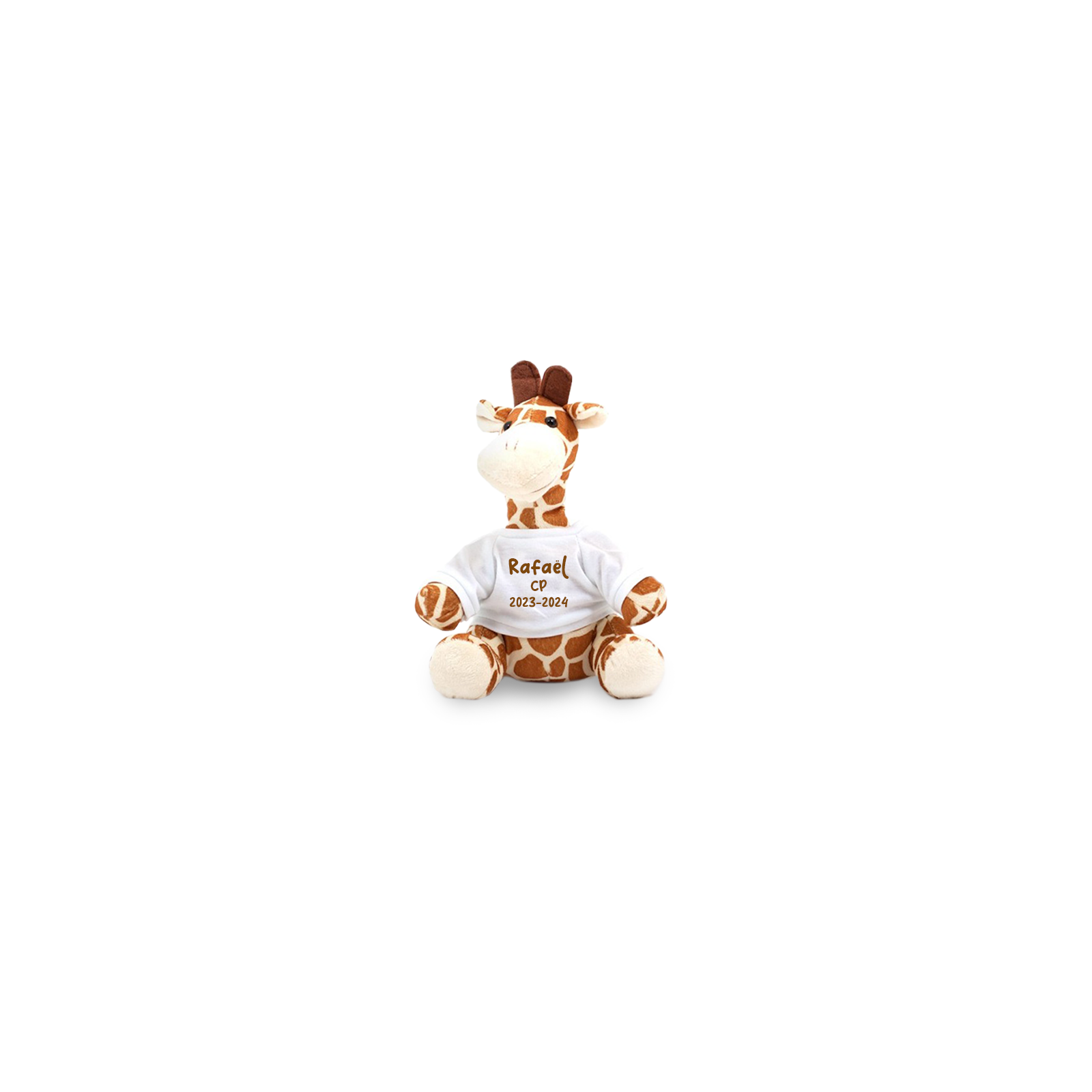 Peluche animal Girafe personnalisée avec Prénom et Photo pour chambre de bébé · Cadeau naissance