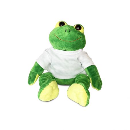 Animal plush with customizable t-shirt First name and Photo · Baby birth gift · Frog