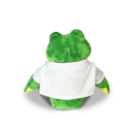 Animal plush with customizable t-shirt First name and Photo · Baby birth gift · Frog