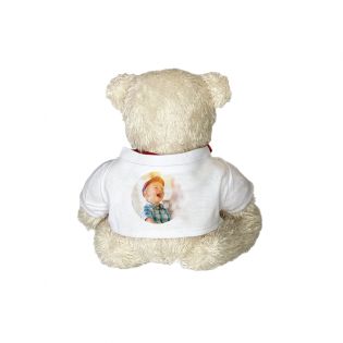 Peluche animal avec t-shirt personnalisable Texte et Photo · Cadeau naissance bébé · Ours cœur