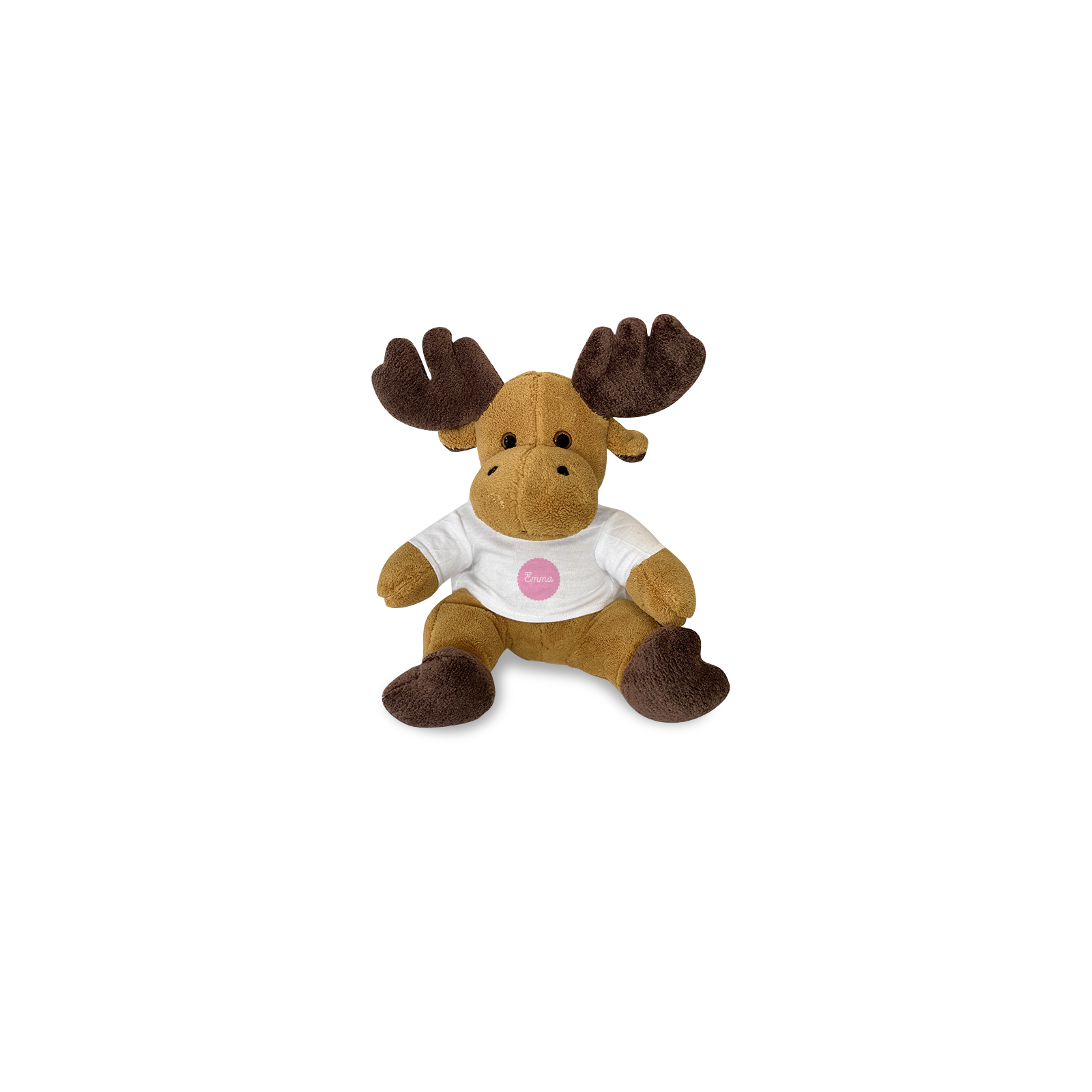 Animal plush with customizable t-shirt First name and Photo · Baby birth gift · Elk