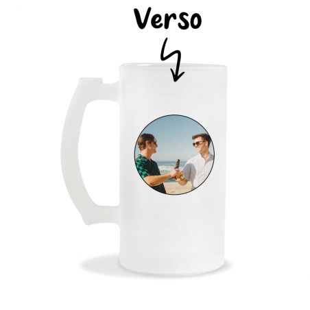 Chope - Verre à bière givré · 500 mL · Pinte personnalisable avec texte, photo ou logo