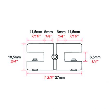 Support double tablette 6mm max