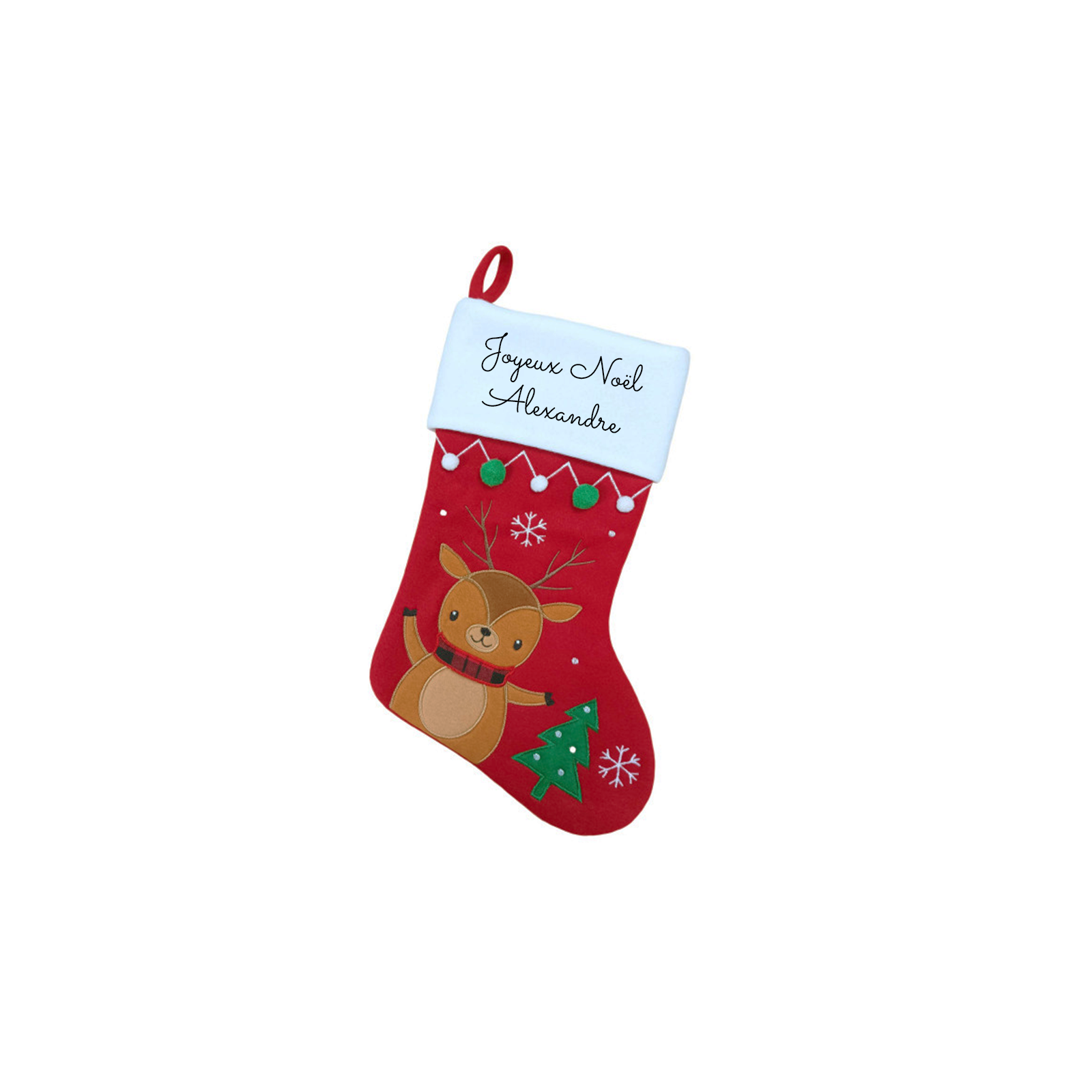 Stocking - Personalized Decorative Christmas Stocking for Fireplace | Reindeer