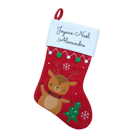 Stocking - Personalized Decorative Christmas Stocking for Fireplace | Reindeer