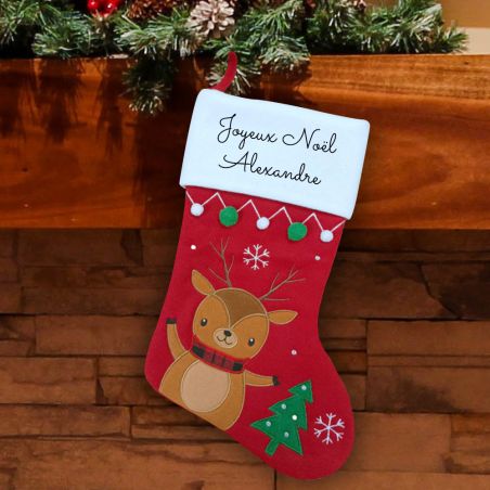 Stocking - Personalized Decorative Christmas Stocking for Fireplace | Reindeer