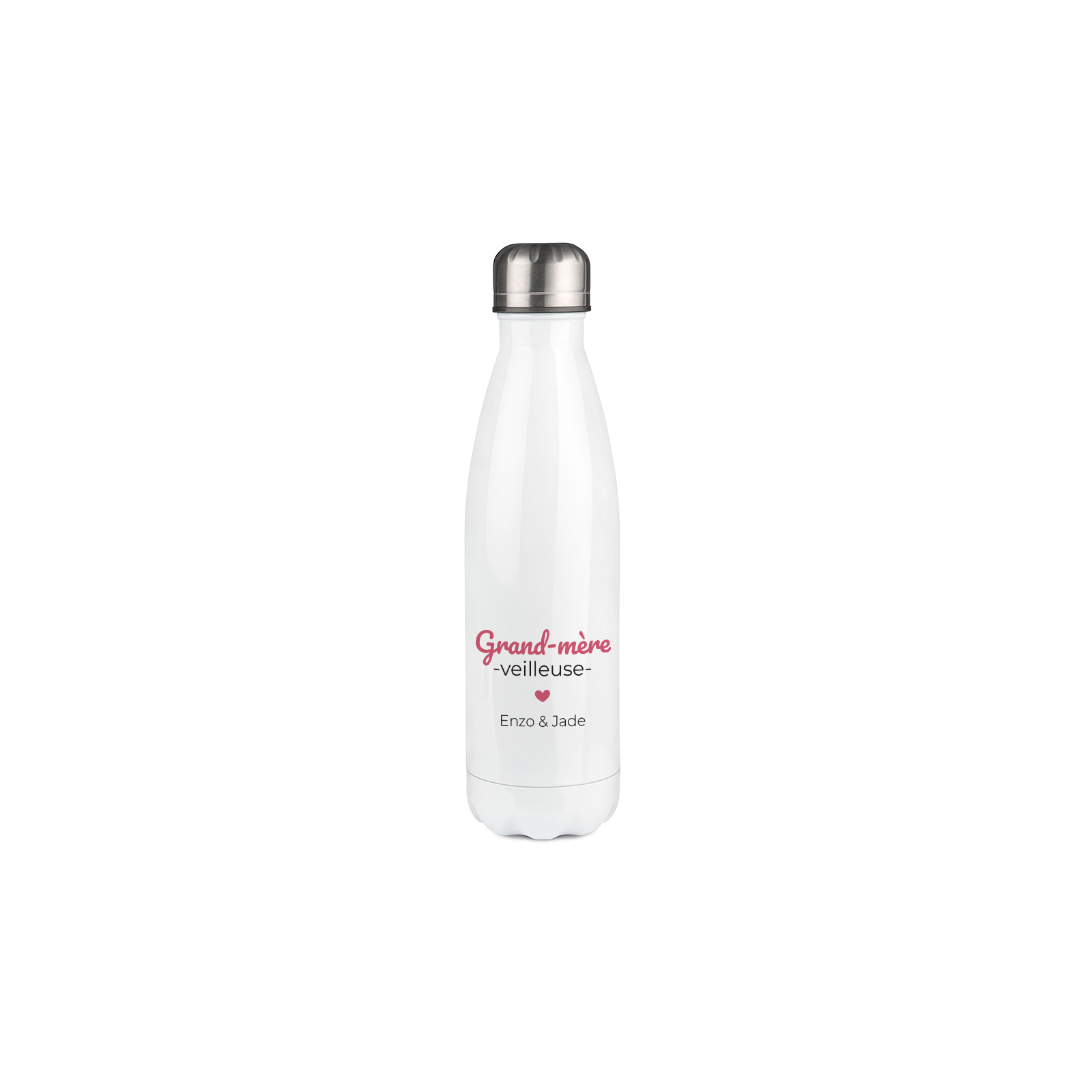 Bouteille isotherme personnalisable photo prénom logo - Inox, 50 cL - Personnalisé en France