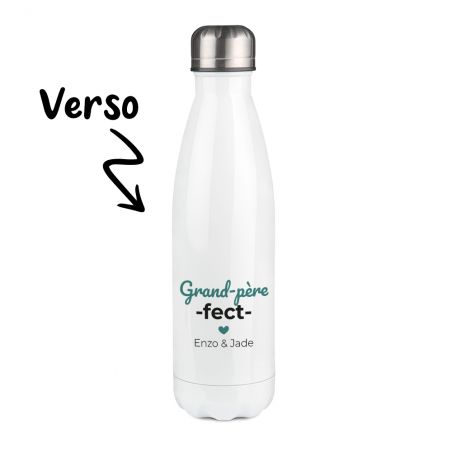 Customizable first name insulated bottle - Stainless steel, 50 cL - Grandfather-Fect model - Personalized Grandpa gift idea