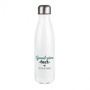 Customizable first name insulated bottle - Stainless steel, 50 cL - Grandfather-Fect model - Personalized Grandpa gift idea