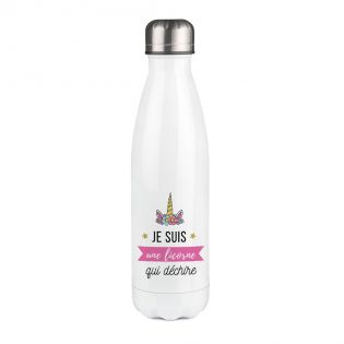 Customizable Unicorn insulated bottle with first name - Stainless steel, 50 cL - Personalized in France - Little girl gift idea