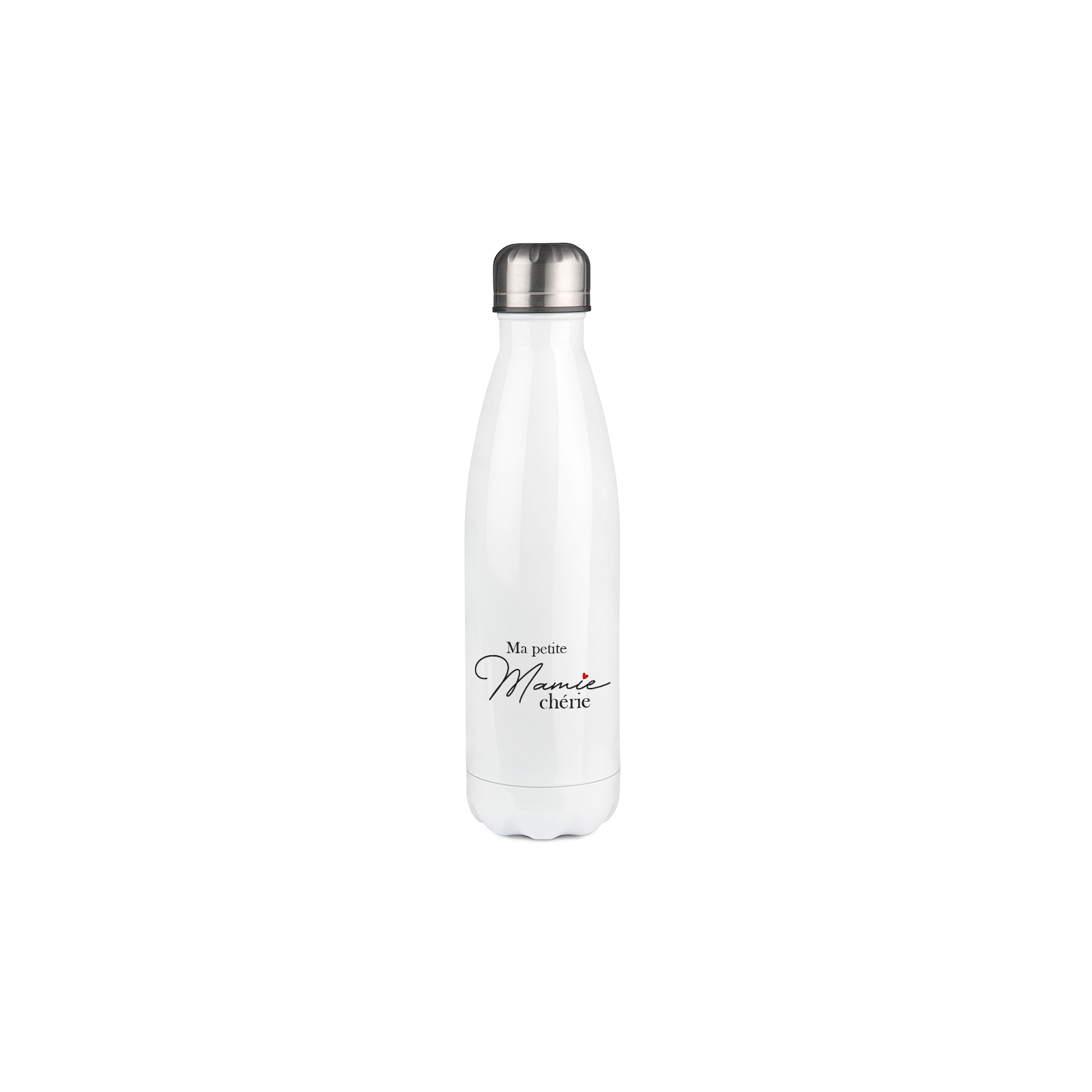 Bouteille isotherme personnalisable prénom - Inox, 50 cL - Modèle Mamie Chérie - Idée cadeau personnalisé Mamie