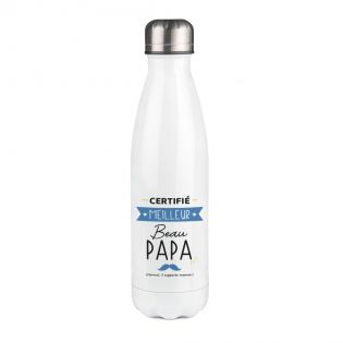 Customizable first name insulated bottle - Stainless steel, 50 cL - Best-in-law Dad Certified model - Father-in-law gift