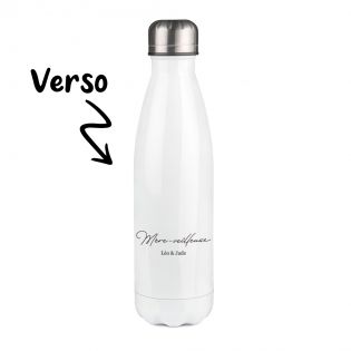 Customizable first name insulated bottle - Stainless steel, 50 cL - Mother-Nightlight model - Personalized Gift for Mom